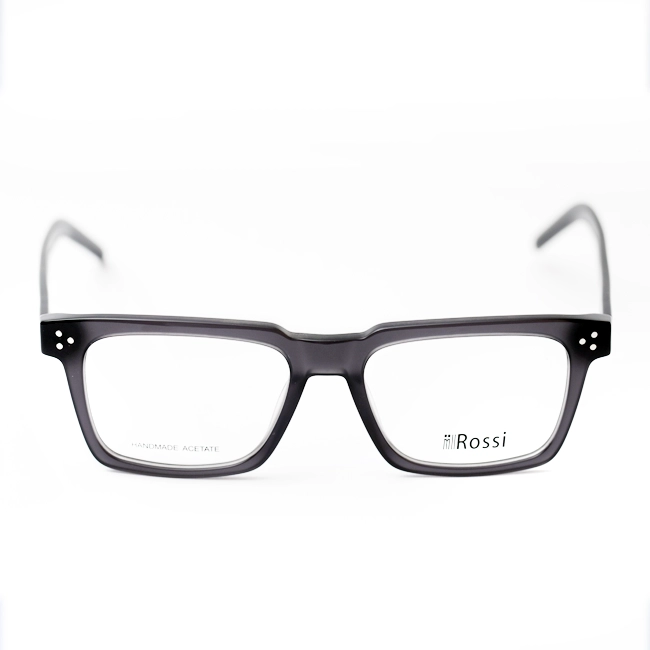 عینک طبی مردانه ROSSI HA104 | فریم مستطیلی ویفری دودی خاکستری - تصویر 2