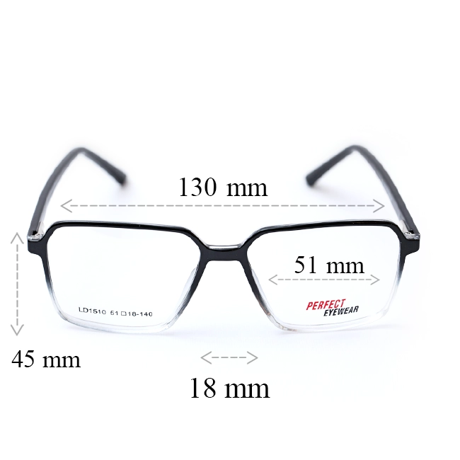 عینک طبی مردانه PERFECT مدل LD1510 | فریم مستطیلی مشکی-شفاف - تصویر 6