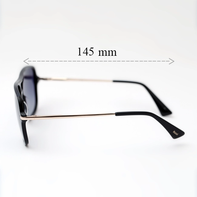 عینک آفتابی مردانه Rossi مدل R8103 پلاریزه | فریم دو پل مشکی - تصویر 7