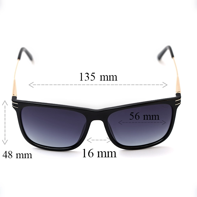 عینک آفتابی مردانه ROSSI مدل GSA8174/S | فریم ویفری مشکی با عدسی UV400 پولاریزه - تصویر 6
