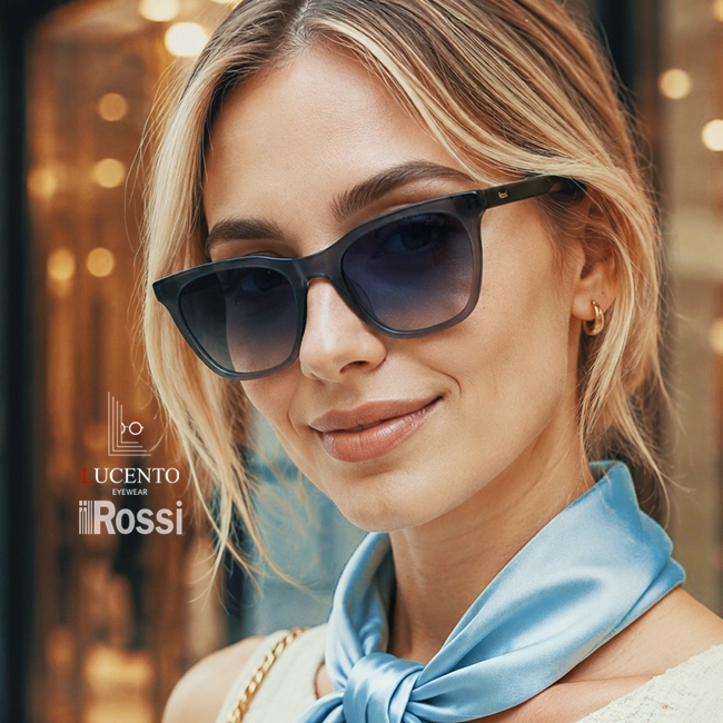 عینک آفتابی زنانه ROSSI مدل ZRS012 سایز 54 با فریم گربه ای دودی و عدسی دودی UV400 پولاریزه